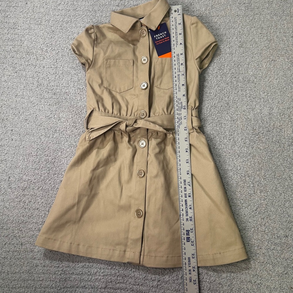 French Toast Safari Dress Size 5 Khaki Tan Utility Academia School Uniform NWT - Picture 2 of 7